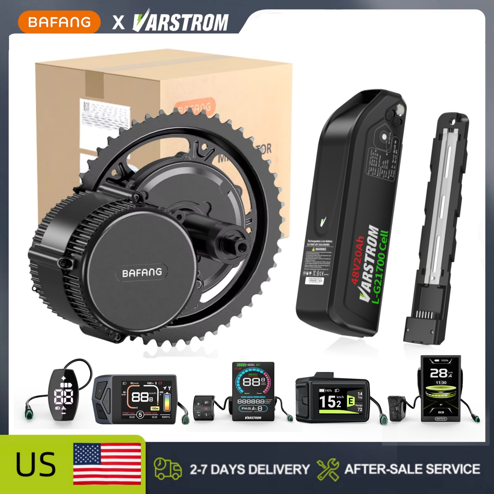 [US Stock]Bafang 48V Mid Drive - Side Hung Mid Drive Motor Kit review and price
